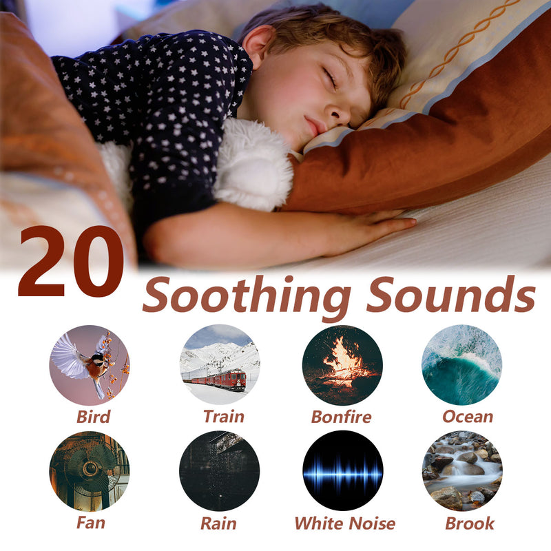Magicteam Sound Machine for Baby Adult Sleep, White Noise Machine with 20 Non Looping Natural Soothing Sounds, Memory Function, 32 Volume Levels, AC/Usb Power & Sleep Timer